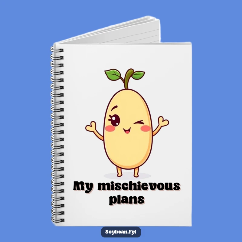 Funny Winking Soybean Notebook: Jot Down Ideas with a Playful Bean
