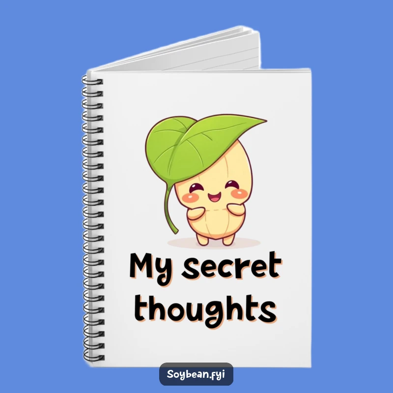 Funny Kawaii Soybean Peek-A-Boo Notebook - Playful Journaling Gift
