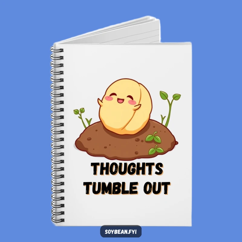 Funny Playful Soybean Notebook - Rolling Ideas Journal, Fun Humorous Gift