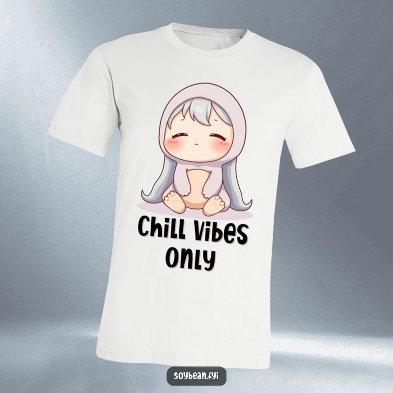 Funny Soybean T-Shirt: A content soybean sits serenely, embodying peace and gentle humor.