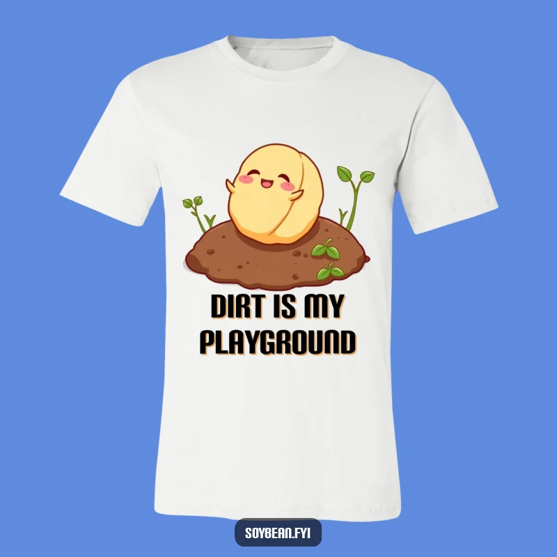Funny Playful Soybean T-Shirt - Rolling Bean Fun, Goofy Humorous Gift