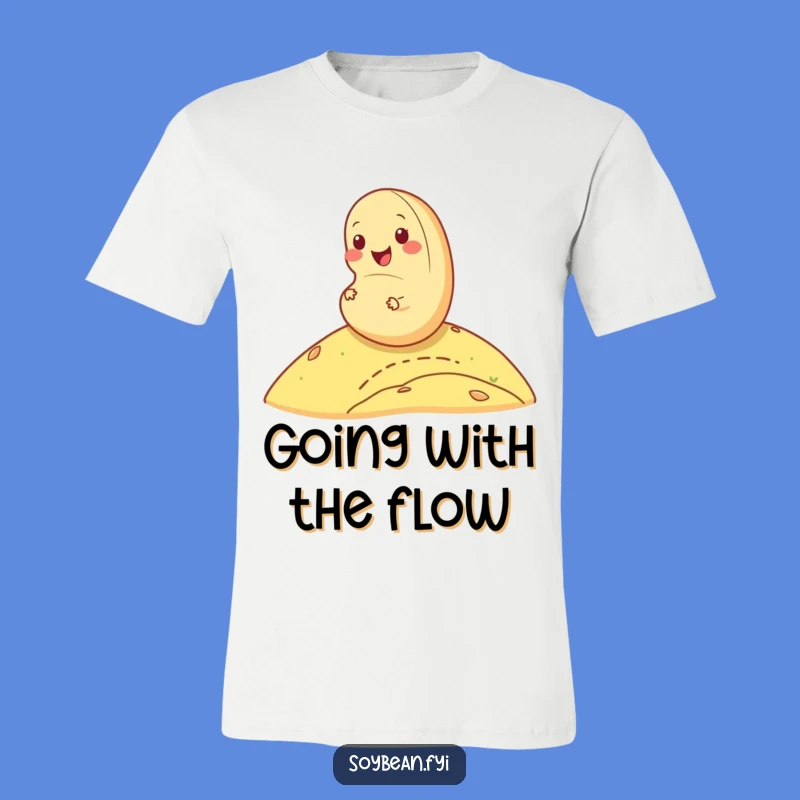 Funny Cheerful Soybean T-Shirt: Roll with Laughter Downhill!