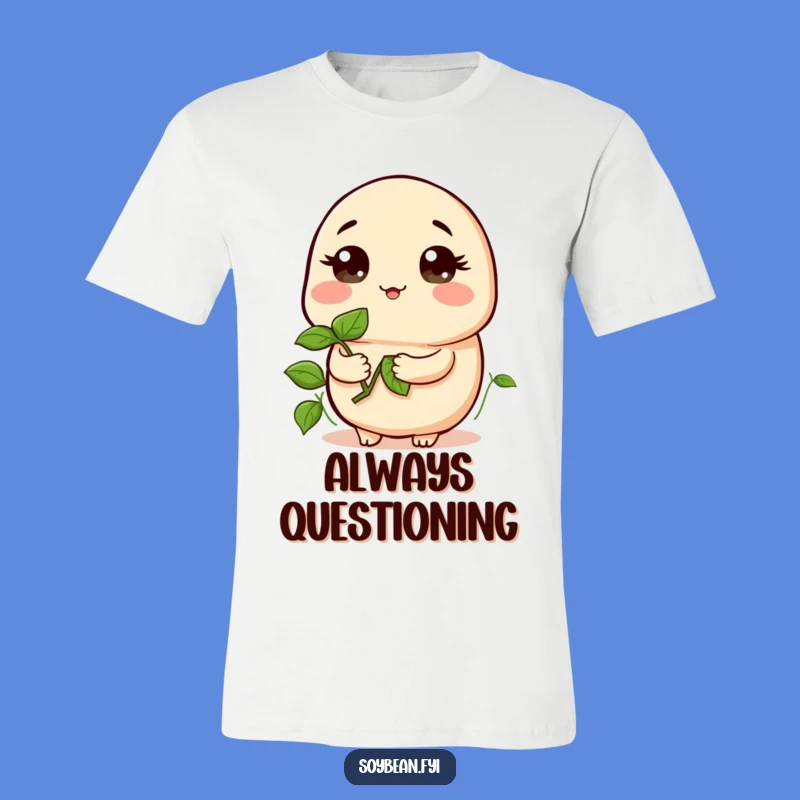 Funny Kawaii Curious Soybean T-Shirt - Sprout Explorer Bean Tee