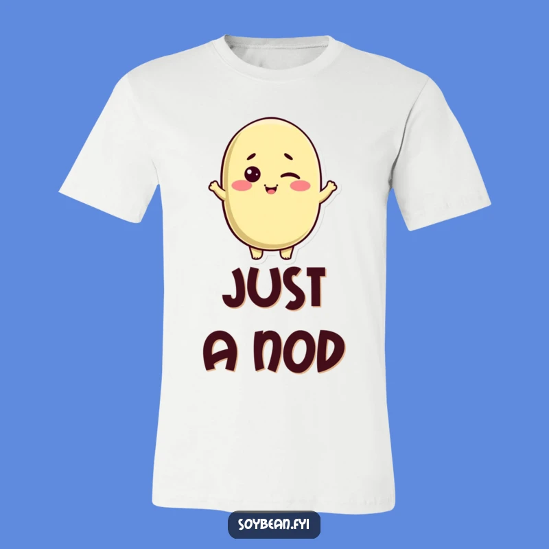 Funny Kawaii Soybean T-Shirt: Winking Character Nod, Comfy and Hilarious Tee