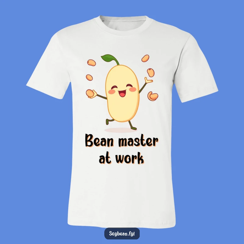 Funny T-Shirt: Jovial Juggling Soybean - Playful Bean Character - Comical Wear!