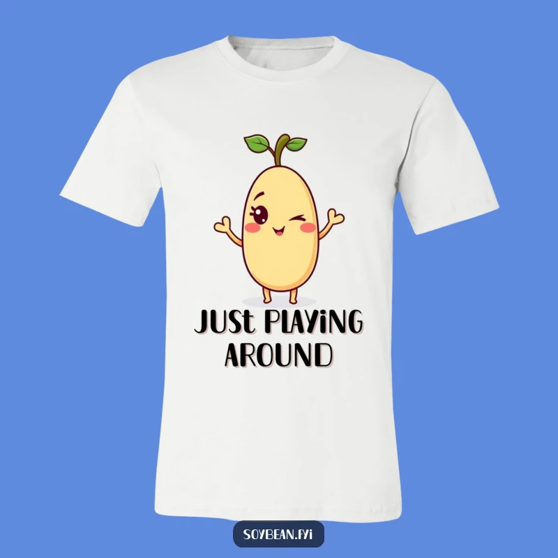 Funny Winking Soybean T-Shirt: Playful Bean Wave Shirt