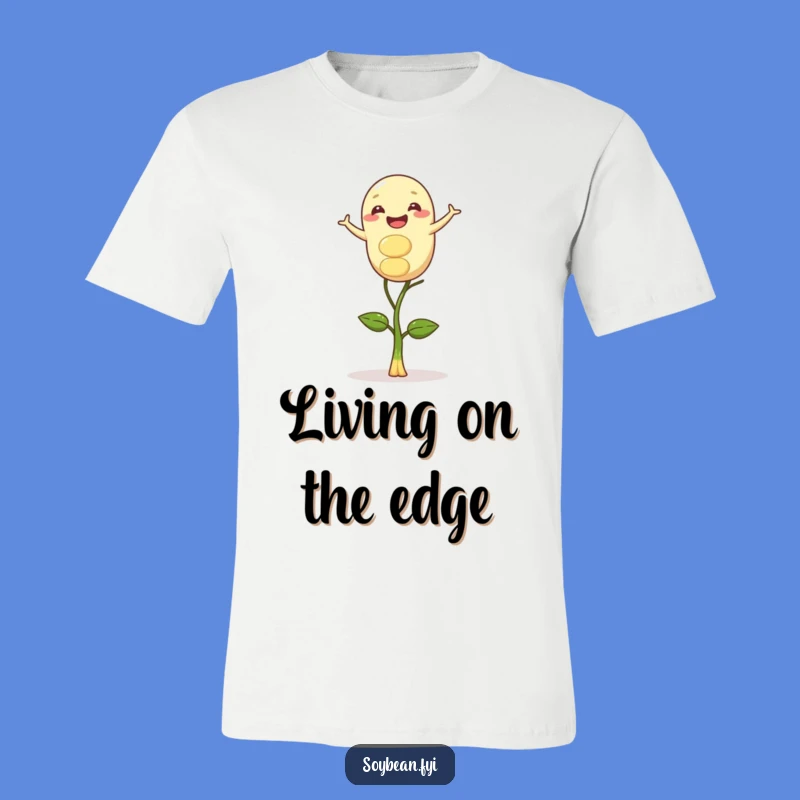 Funny Gleeful Soybean Sprout Balancing T-Shirt - Quirky Tee for Garden and Humor Fans