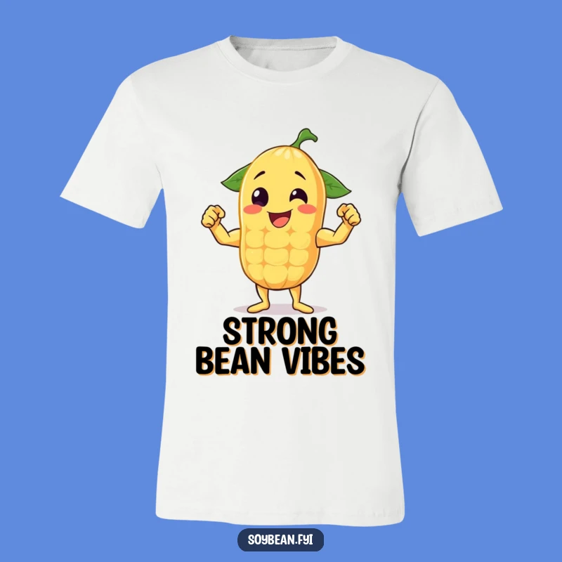 Funny Flexing Soybean T-Shirt: Cheerful Bean's Muscles Tee, Ideal Funny Gift!
