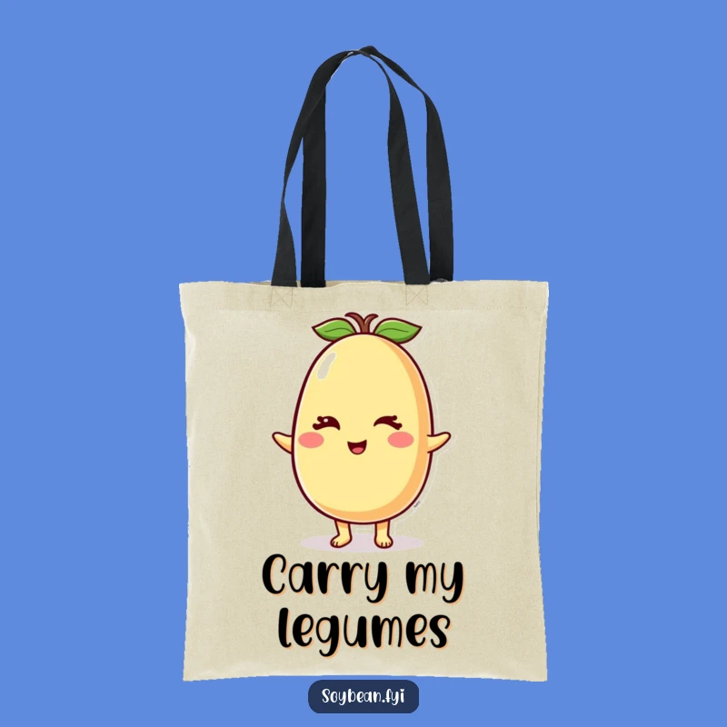 Funny Winking Soybean Tote Bag: Carry Your Essentials with a Smile, Ideal Gift