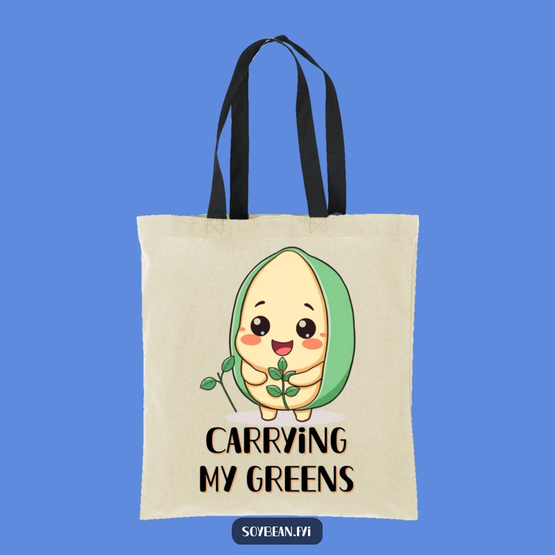 Funny Reusable Soybean Tote Bag: Happy Plant Holder, Great Humorous Gift Accessory