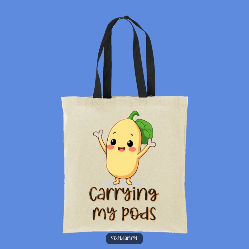 Funny Tote Bag: Soybean Victory Pose - Durable Bean Pod Carry-All - Gift!