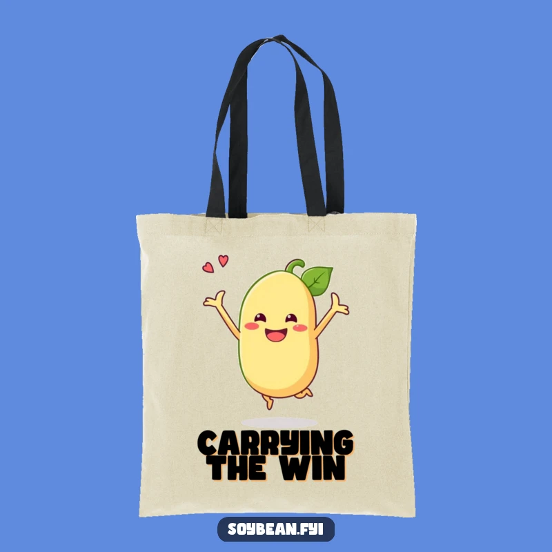 Funny Soybean Celebration Tote Bag: Carry Your Joyful Jump