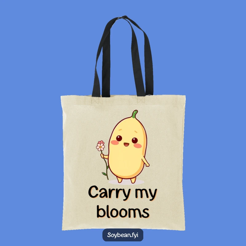 Funny Blooming Soybean Tote: Carry Positivity with a Flower, Great Gift Bag