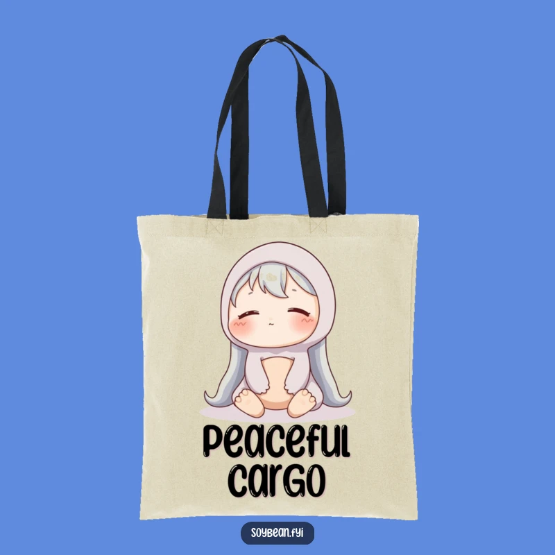 Funny Content Soybean Tote Bag: Peaceful Veggie Carry-All, Perfect Humorous Gift for Shoppers