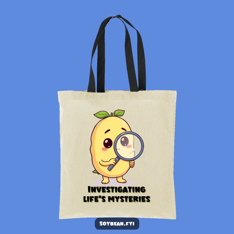 Funny Curious Soybean Tote Bag: Carry Your Curiosity Humorous Gift