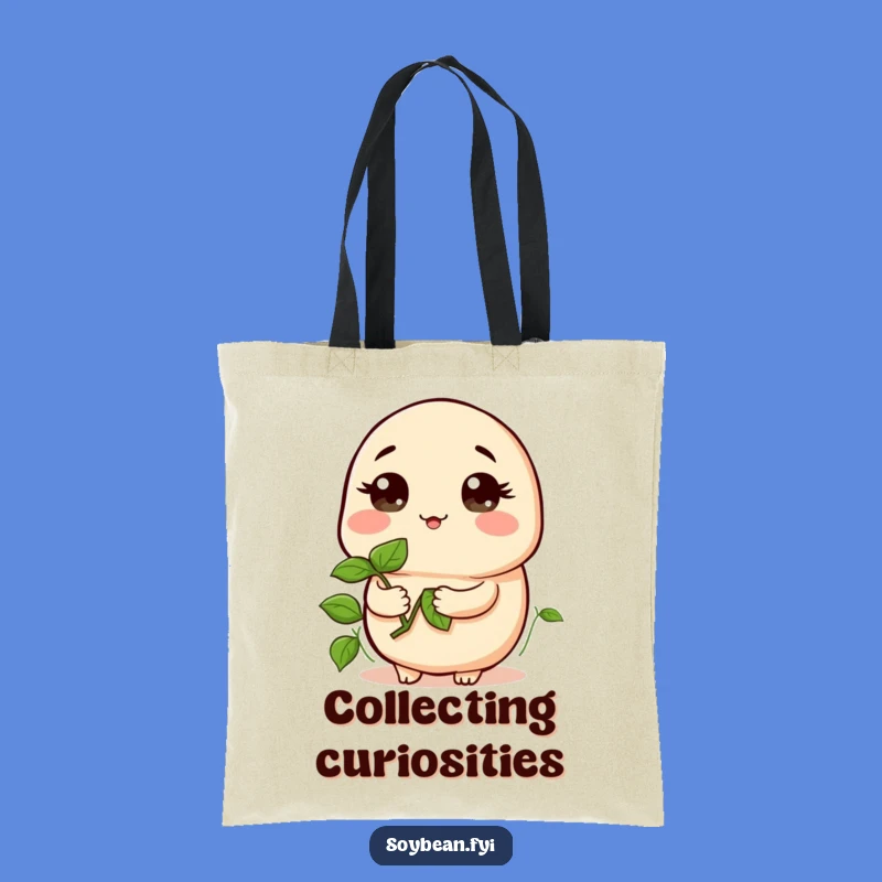 Funny Kawaii Curious Soybean Tote Bag - Hilarious Sprout Pocket Bag