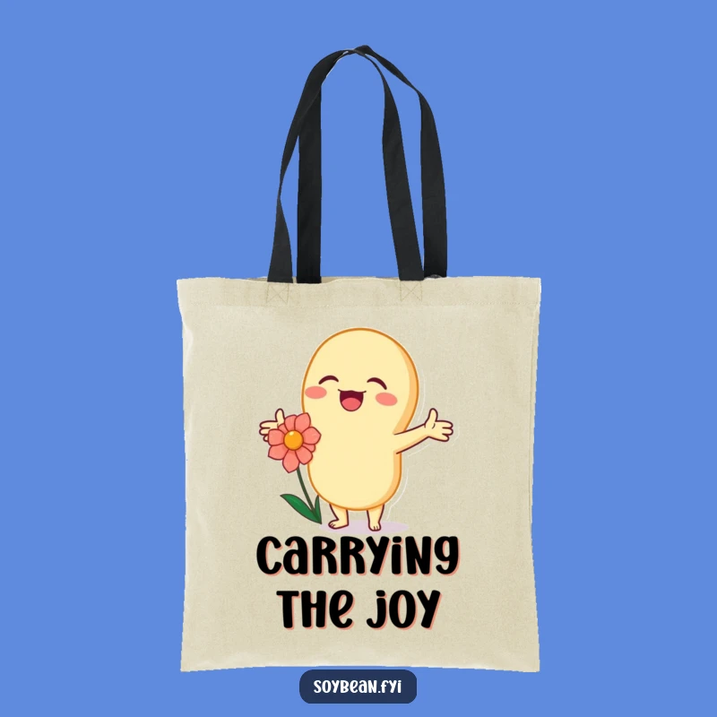 Funny Kawaii Soybean Flower Embrace Tote - Happy Nature Bag Gift