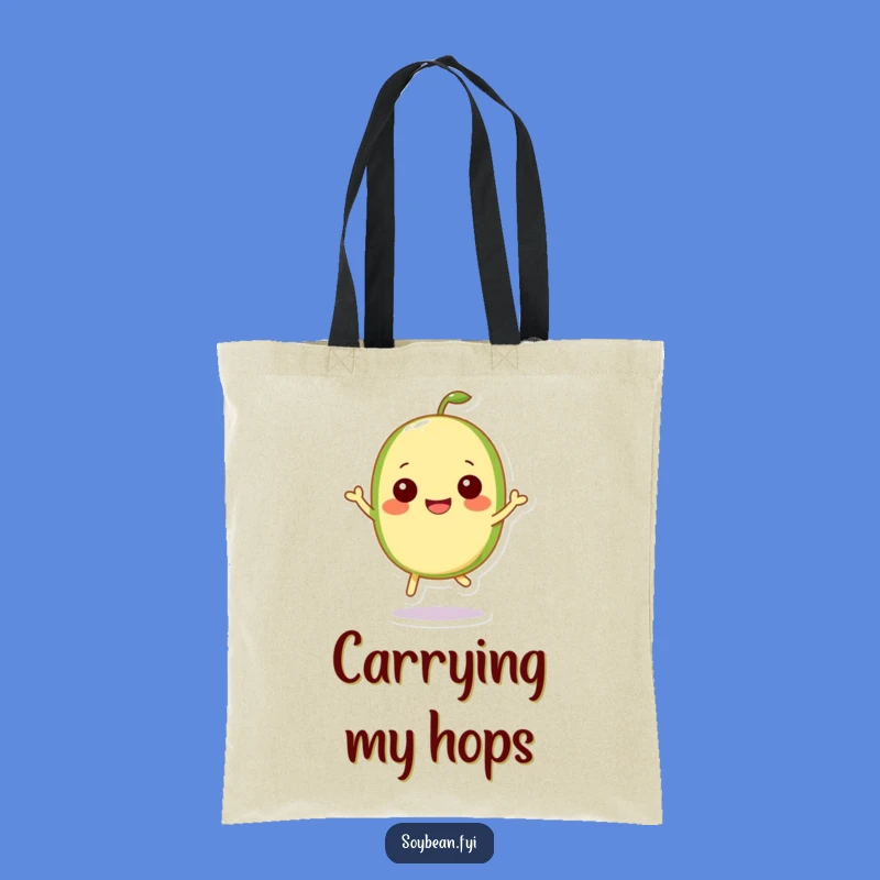 Funny Kawaii Soybean Hop Tote Bag: Happy Art - Carry Your Joy
