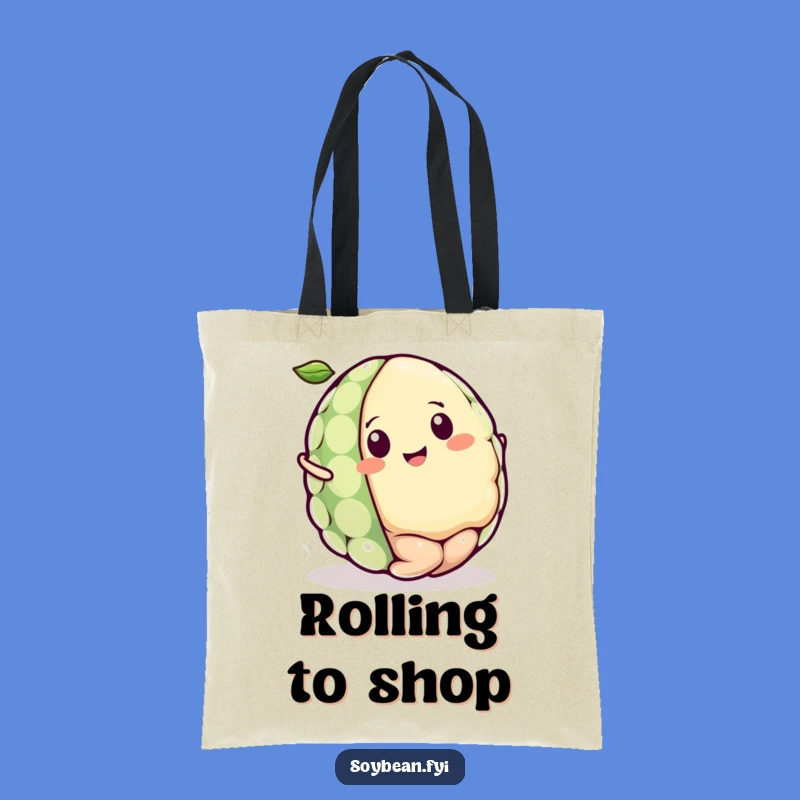 Funny Kawaii Soybean Rolling Tote Bag, Carry Your Delightful Roll in Style