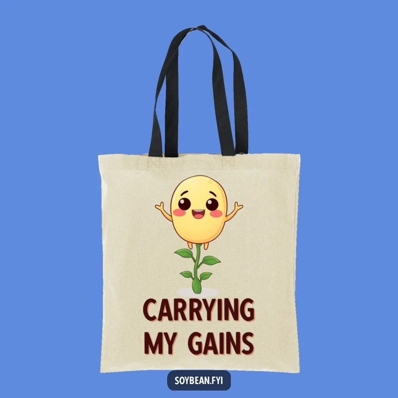 Funny Soybean Balance Tote Bag: Carry Your Zen Bean