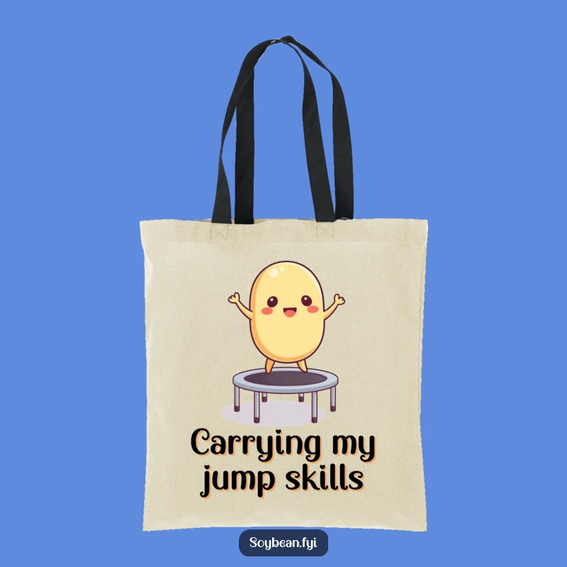 Funny Soybean Trampoline Tote Bag: Carry Your Laughs in Style!