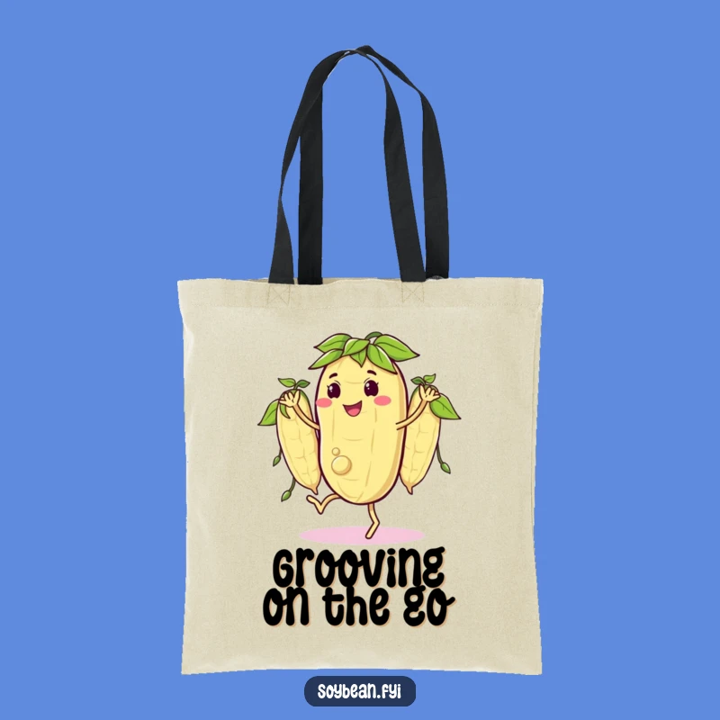 Funny Tote Bag: Jigging Soybean - Happy Bean Pods - Carry-All Gift!