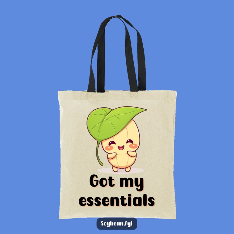 Funny Kawaii Soybean Peek-A-Boo Tote - Leafy Hide-and-Seek Bag Gift
