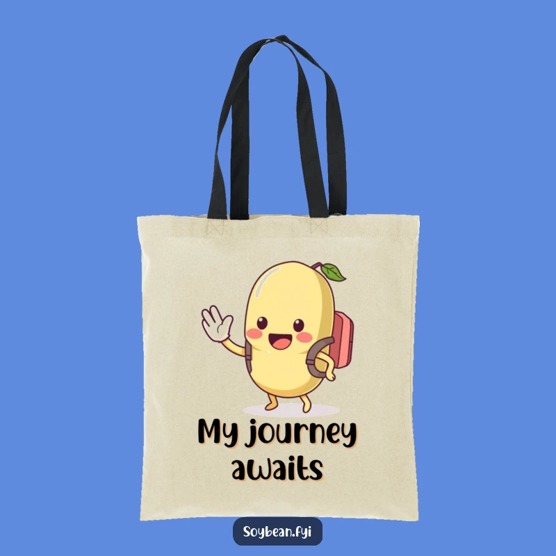 Funny Kawaii Soybean Backpack Tote Bag - Hilarious Waving Travel Bag