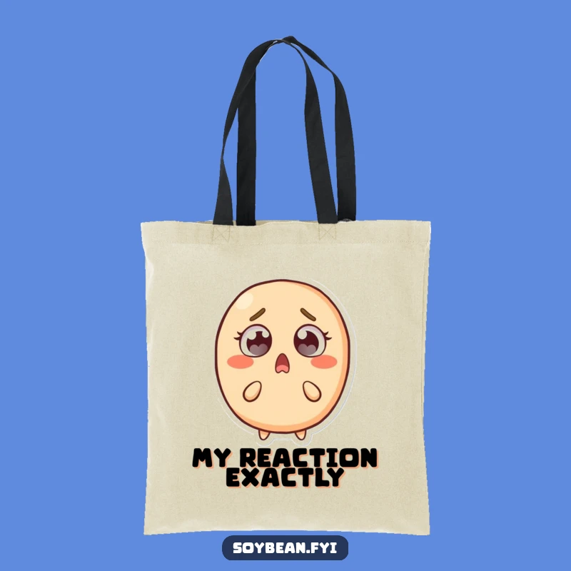 Funny Surprised Soybean Tote Bag: Carry Your Shock with Humorous Style!