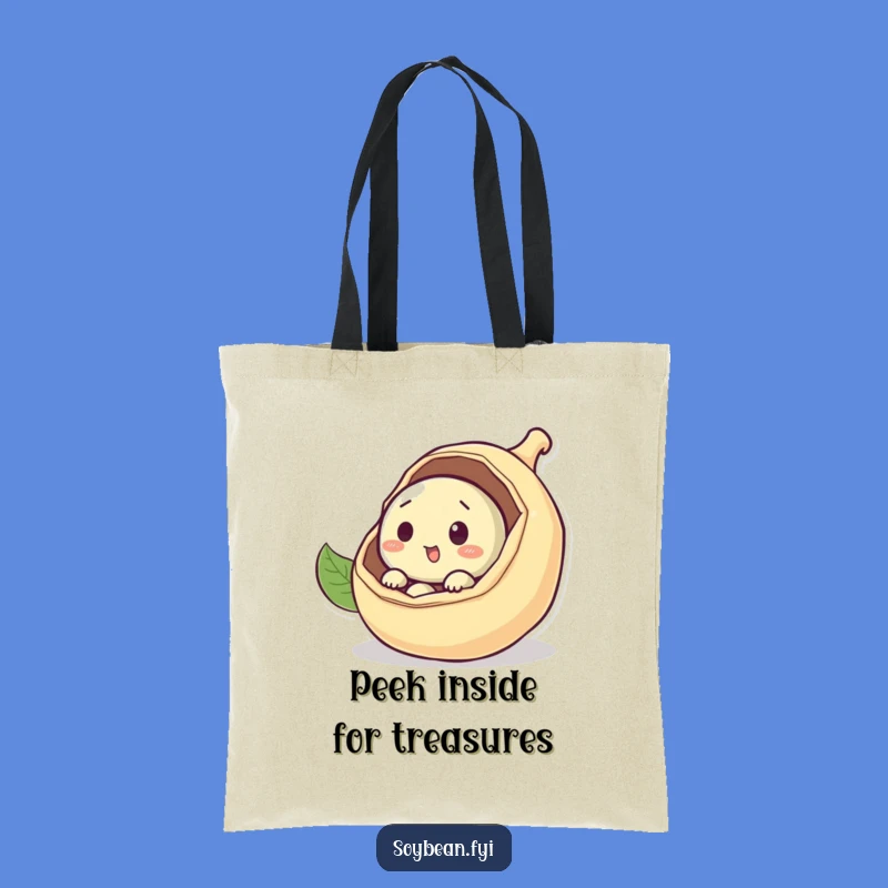 Funny Curious Soybean Tote Bag: Carry Your Discoveries!